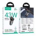 Купить АВТО ЗАРЯДНОЕ УСТРОЙСТВО HOCO NZ16A 1USB-C/1USB QC/PD43W_1