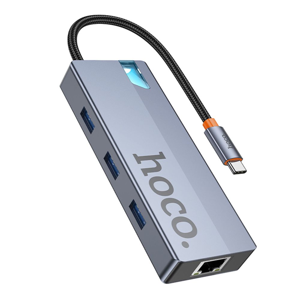 Купить USB HUB HOCO HB51 TYPE-C 6-IN-1 (HDTV+RJ45-100MBPS+PD+USB3.0*3)
