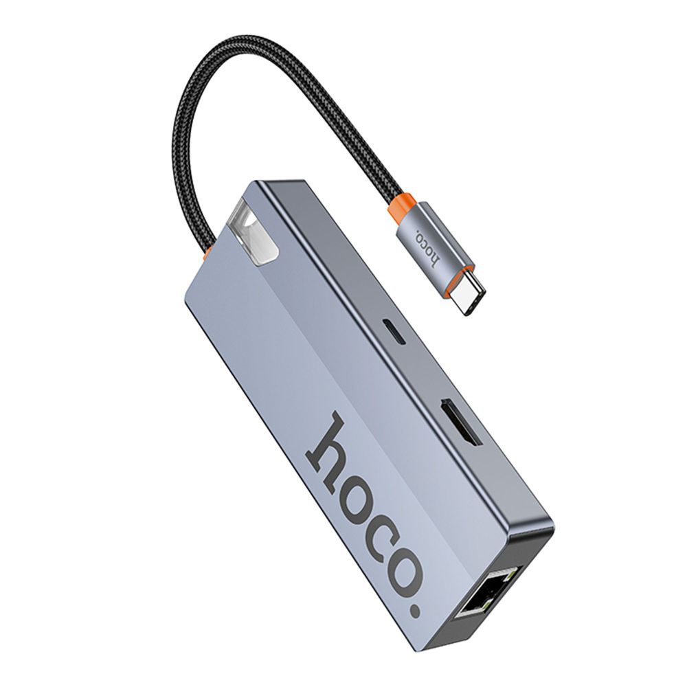 Купить USB HUB HOCO HB51 TYPE-C 6-IN-1 (HDTV+RJ45-100MBPS+PD+USB3.0*3)_3