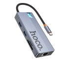 Купить USB HUB HOCO HB52 TYPE-C 8-IN-1 (HDTV+RJ45-100MBPS+SD/TF+PD+TYPE-C3.0+USB3.0*2)