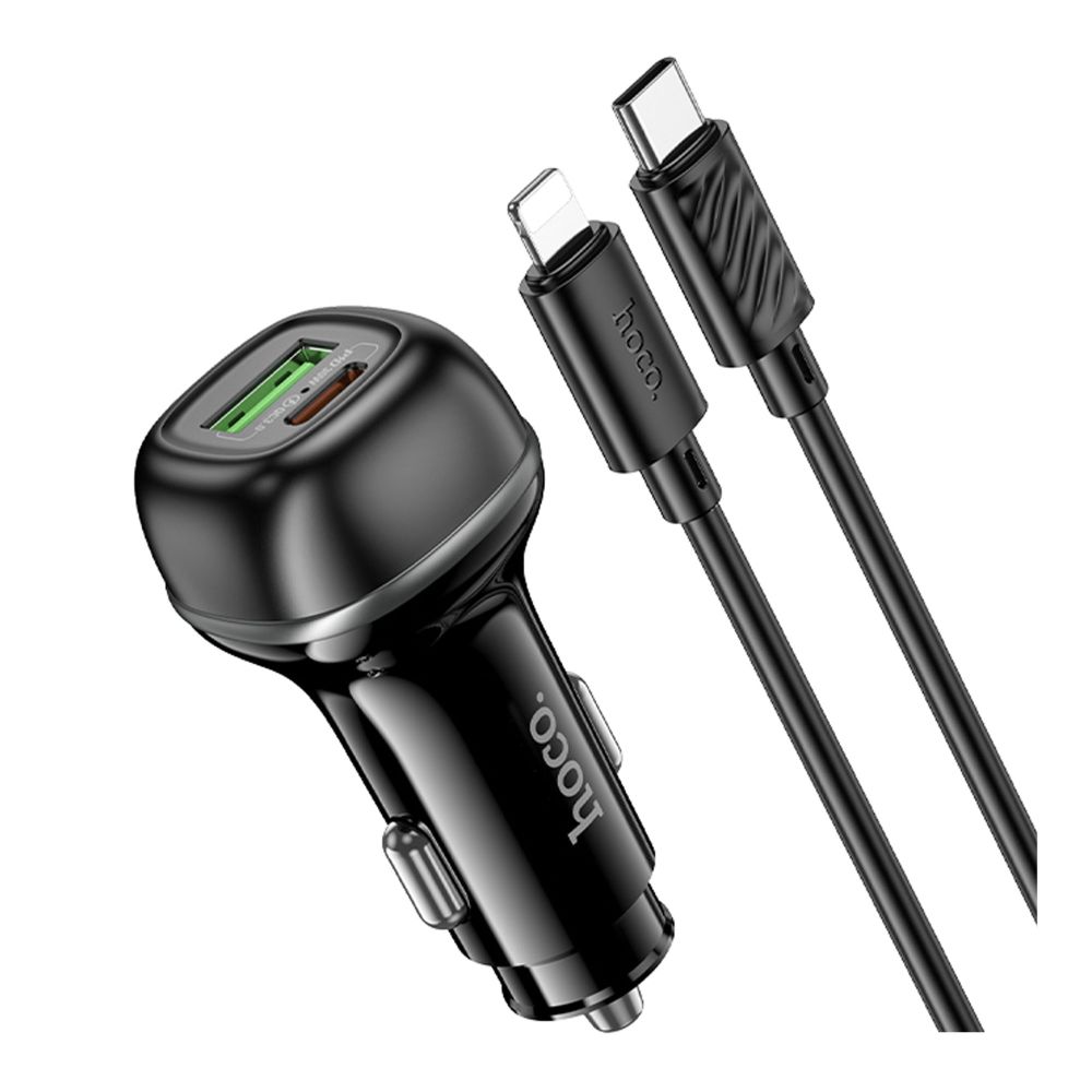Купить АВТО ЗАРЯДНОЕ УСТРОЙСТВО HOCO Z58A 1USB/1USB-C QC/PD48W+TYPE-C TO LIGHTNING_5