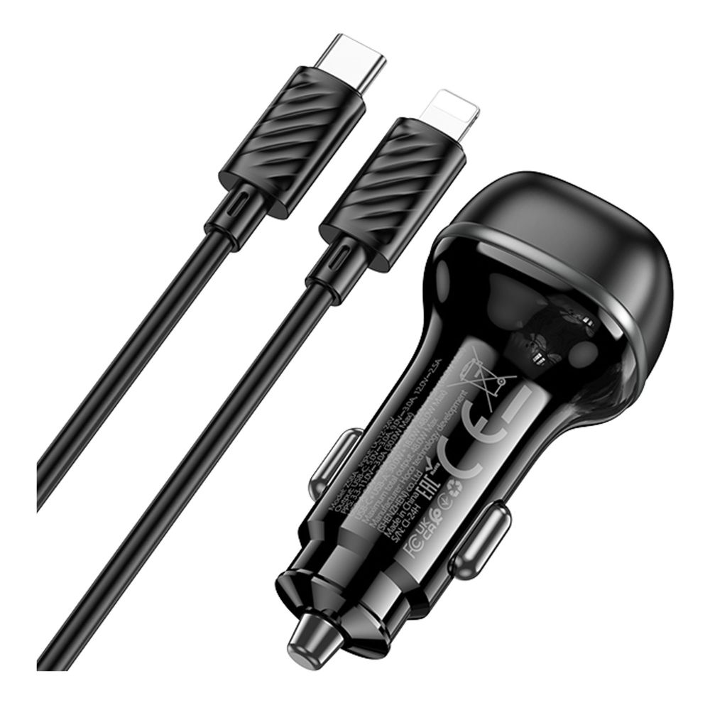 Купить АВТО ЗАРЯДНОЕ УСТРОЙСТВО HOCO Z58A 1USB/1USB-C QC/PD48W+TYPE-C TO LIGHTNING_6