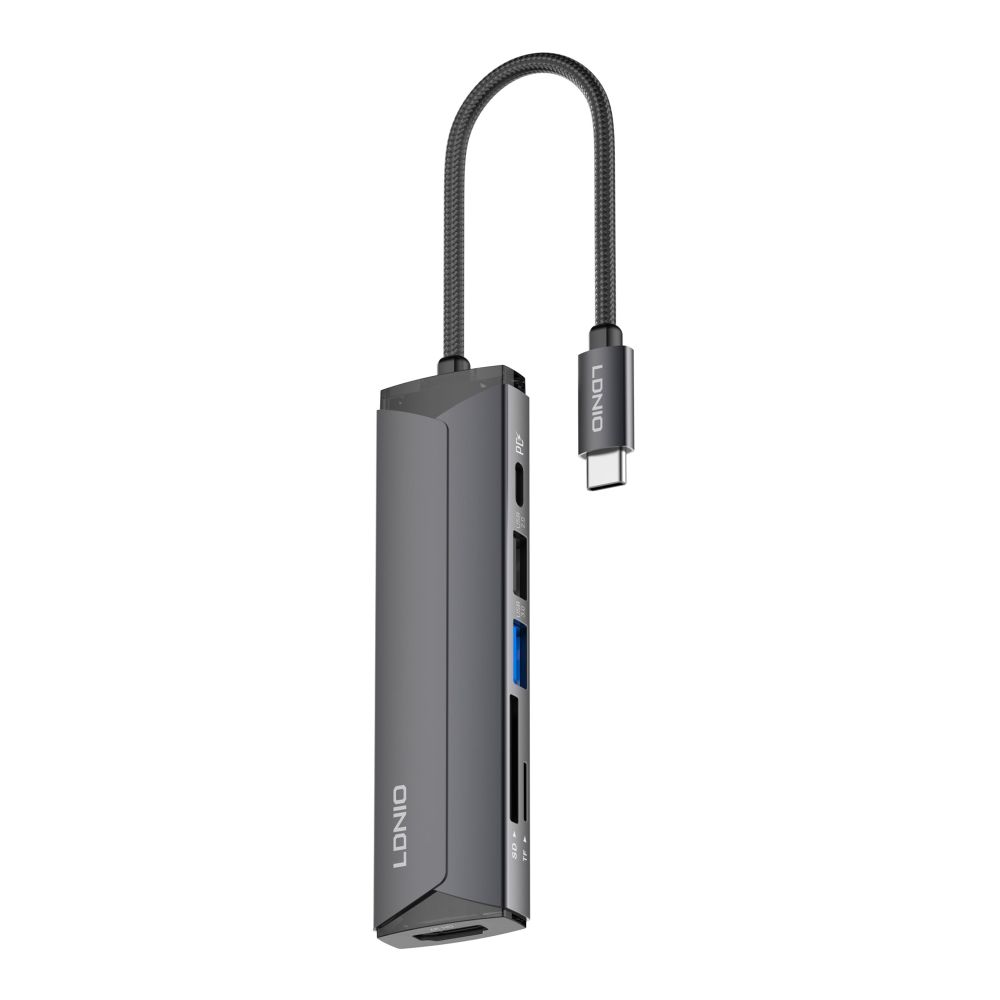 Купить USB HUB LDNIO DS-56H TYPE-C TO PD3.0*1(100W)+HDMI*1(4K@30HZ)+USB2.0*1+SD+TF_2