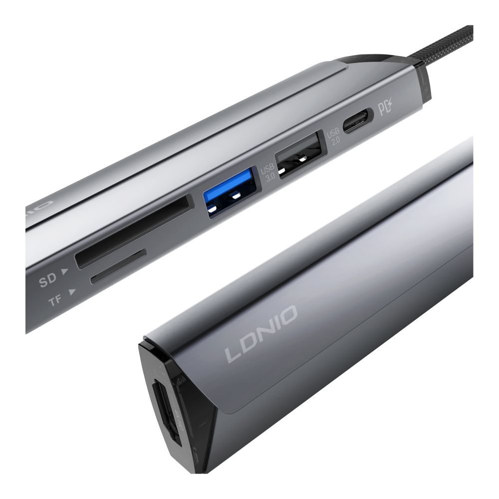 Купить USB HUB LDNIO DS-56H TYPE-C TO PD3.0*1(100W)+HDMI*1(4K@30HZ)+USB2.0*1+SD+TF_5