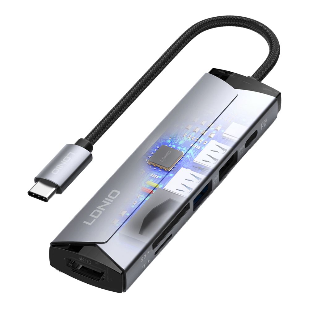 Купить USB HUB LDNIO DS-56H TYPE-C TO PD3.0*1(100W)+HDMI*1(4K@30HZ)+USB2.0*1+SD+TF_6