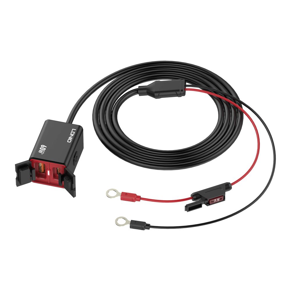 Купить АВТО-МОТО ЗАРЯДНОЕ УСТРОЙСТВО LDNIO C108 1USB/1USB-C 60W+TYPE-C TO TYPE-C_5