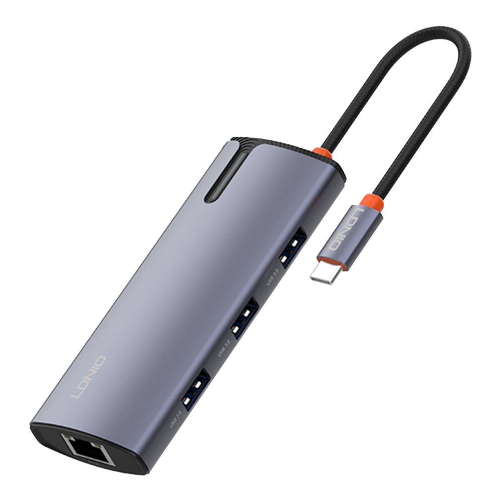 Купить USB HUB LDNIO DS-16H TYPE-C TO PD*1(100W)+HDMI*1(4K@30HZ)+USB3.0*3+RJ45*1(1GBPS)