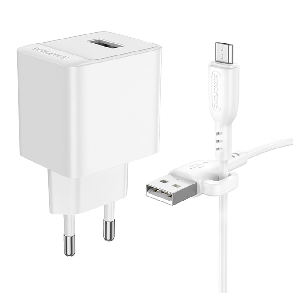 Купить СЕТЕВОЕ ЗАРЯДНОЕ УСТРОЙСТВО BOROFONE BAS11A 1USB 2.1A+USB TO MICRO_5