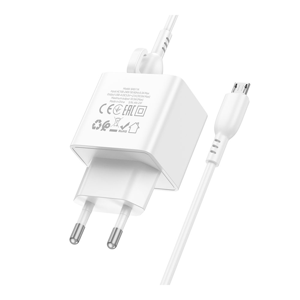Купить СЕТЕВОЕ ЗАРЯДНОЕ УСТРОЙСТВО BOROFONE BAS11A 1USB 2.1A+USB TO MICRO_7