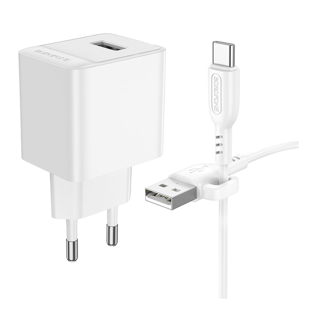 Купить СЕТЕВОЕ ЗАРЯДНОЕ УСТРОЙСТВО BOROFONE BAS11A 1USB 2.1A+USB TO TYPE-C_5