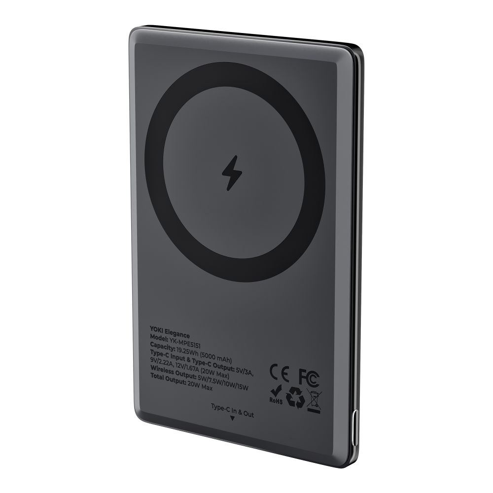 Купить MAGNETIC POWER BANK YOKI ELEGANCE 15W 5000 MAH YK-MPE515_11