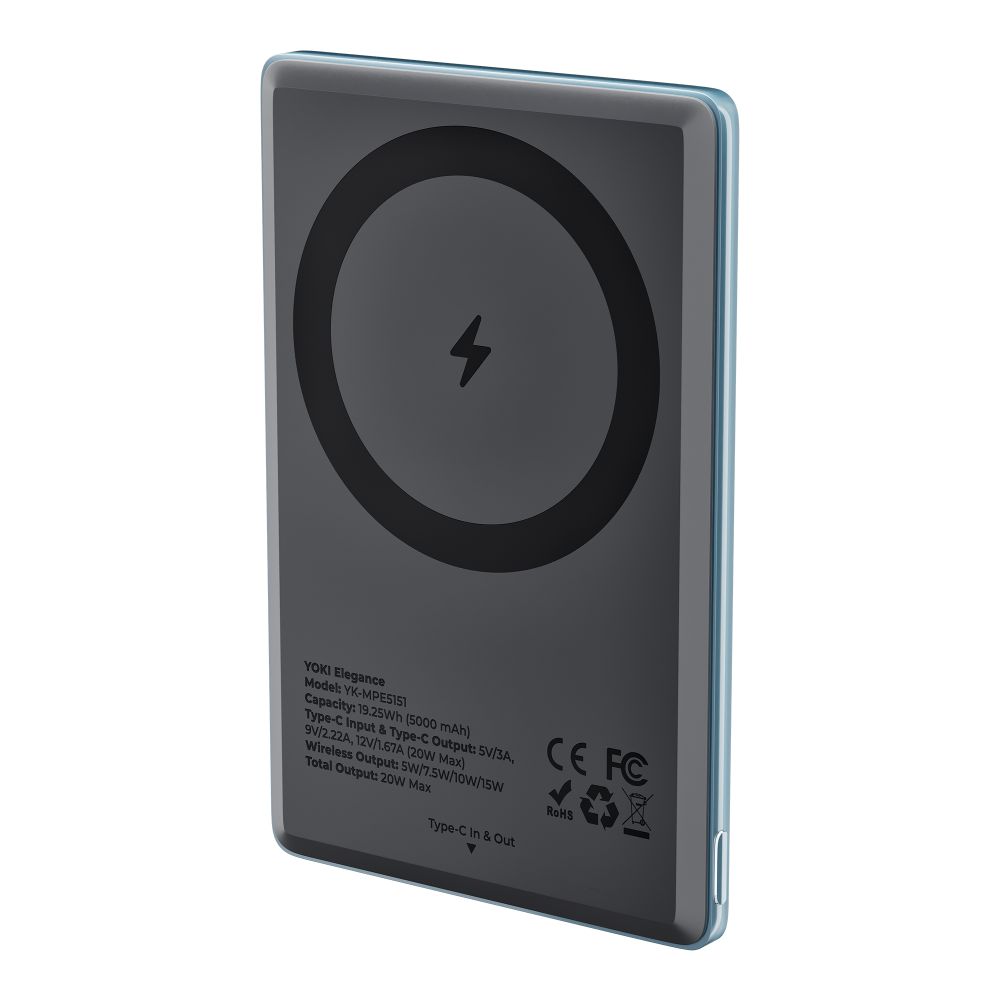 Купить MAGNETIC POWER BANK YOKI ELEGANCE 15W 5000 MAH YK-MPE515_10