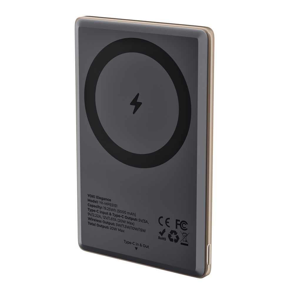 Купить MAGNETIC POWER BANK YOKI ELEGANCE 15W 5000 MAH YK-MPE515_12