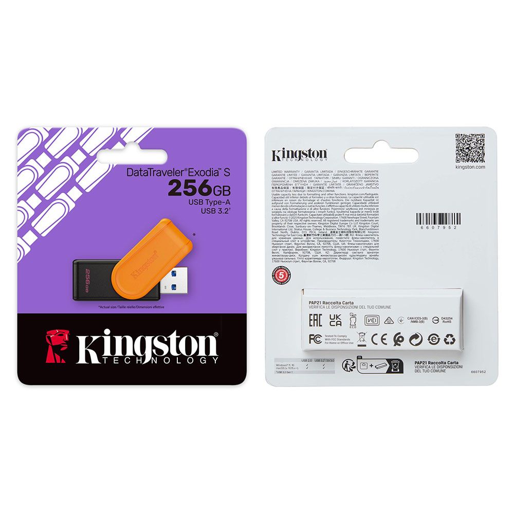 Купить USB FLASH DRIVE 3.2 KINGSTON DT EXODIA S 256GB
