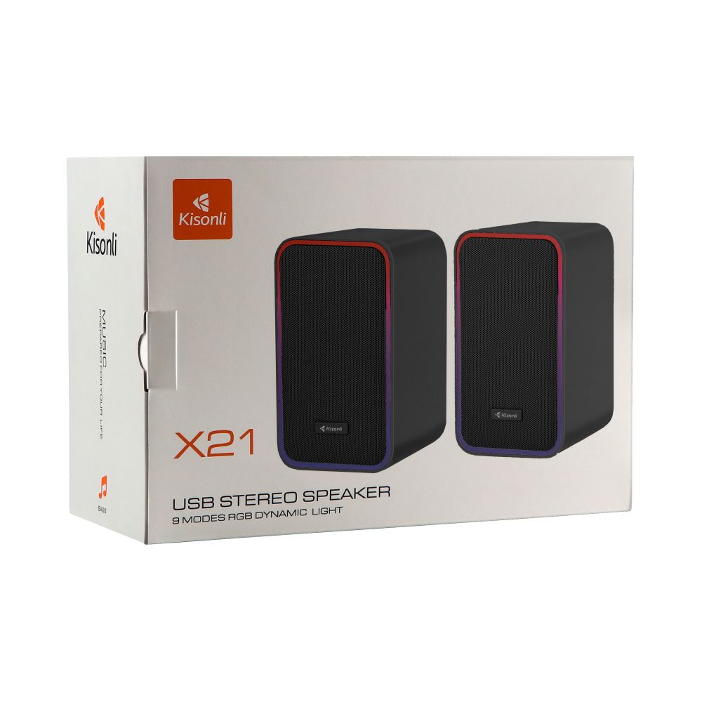Купить КОМПЬЮТЕРНЫЕ КОЛОНКИ KISONLI X21 RGB USB BT_1