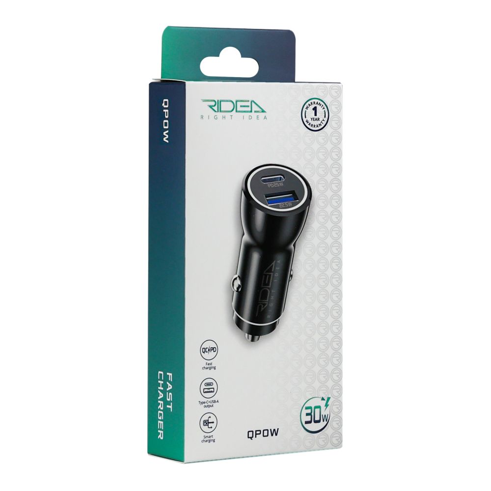 Купить АВТО ЗАРЯДНОЕ УСТРОЙСТВО RIDEA RCC-30110 QPOW 1USB/1USB-C PD/QC 30W_1