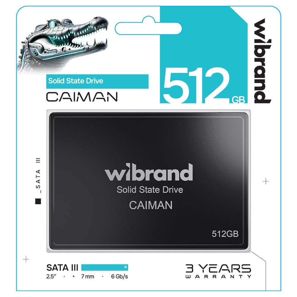 Купить SSD ДИСК WIBRAND CAIMAN 512GB 2.5" 7MM SATAIII STANDARD