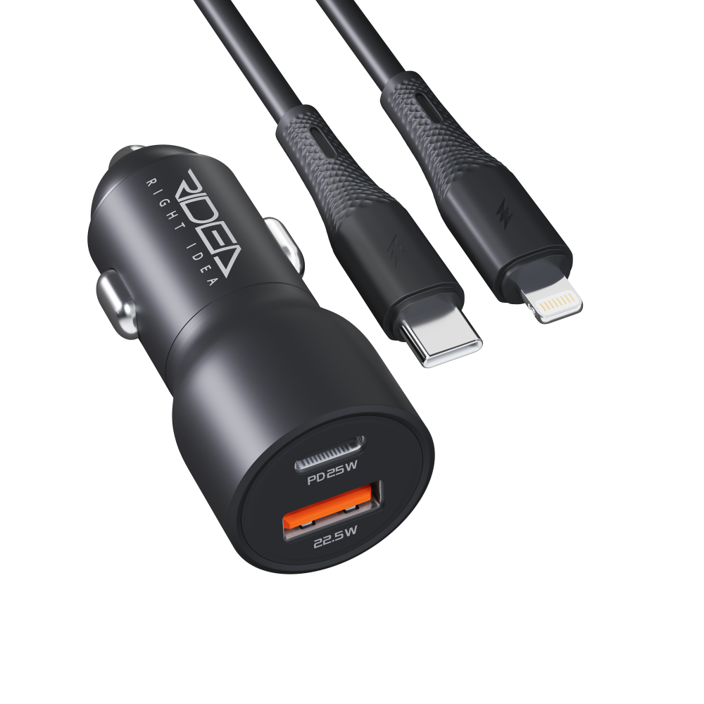 Купить АВТО ЗАРЯДНОЕ УСТРОЙСТВО RIDEA RCC-30115 QPOW 1USB/1USB-C PD/QC 30W+TYPE-C TO LIGHTNING