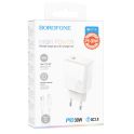 Купить СЕТЕВОЕ ЗАРЯДНОЕ УСТРОЙСТВО BOROFONE BA77A INSIGHTFUL PD/QC 30W TYPE-C TO LIGHTNING МЯТАЯ УПАКОВКА