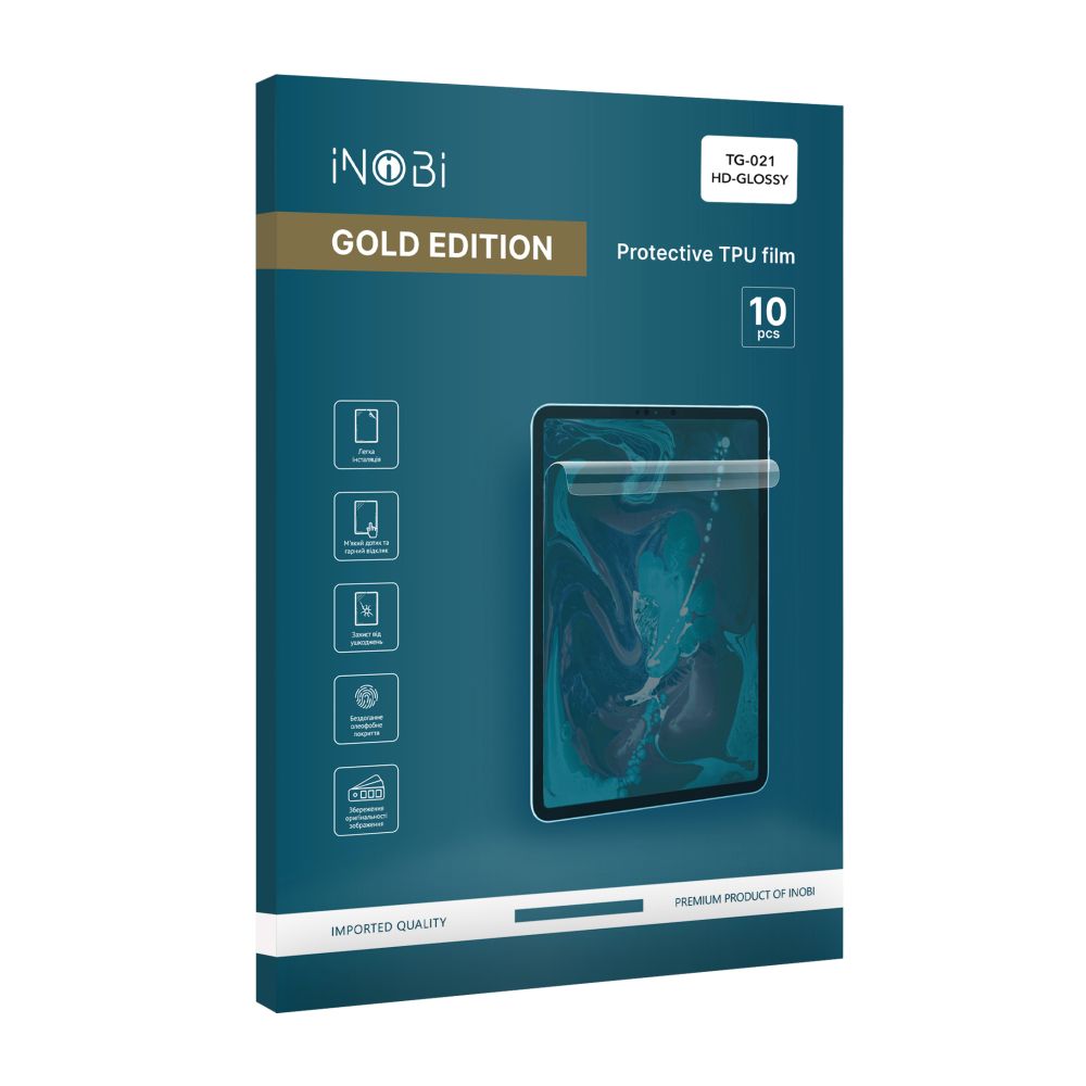 Купить ТП ГИДРОГЕЛЬ ПЛЁНКА ДЛЯ ПЛАНШЕТА INOBI GOLD TG-021 KOREAN / 10 ШТ (ГЛЯНЦЕВАЯ)