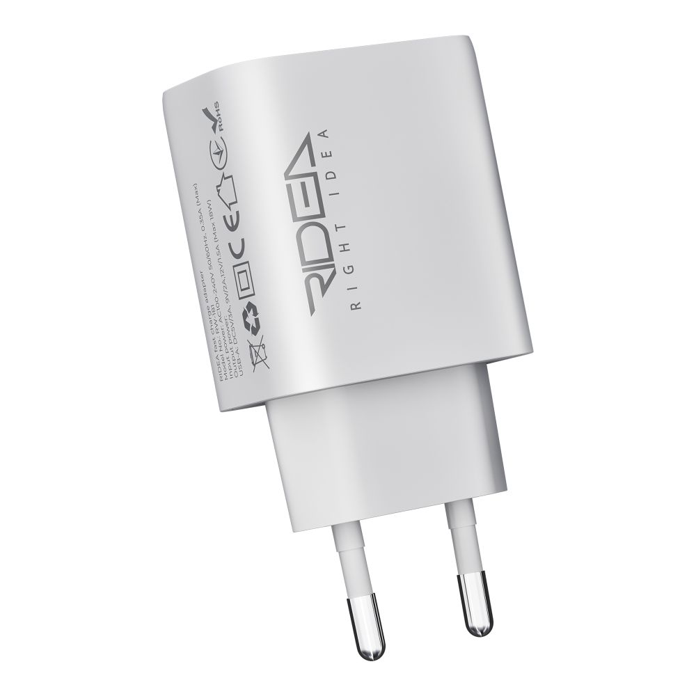 Купить СЕТЕВОЕ ЗАРЯДНОЕ УСТРОЙСТВО RIDEA RW-18120 RAPID 1USB QC 18W_2