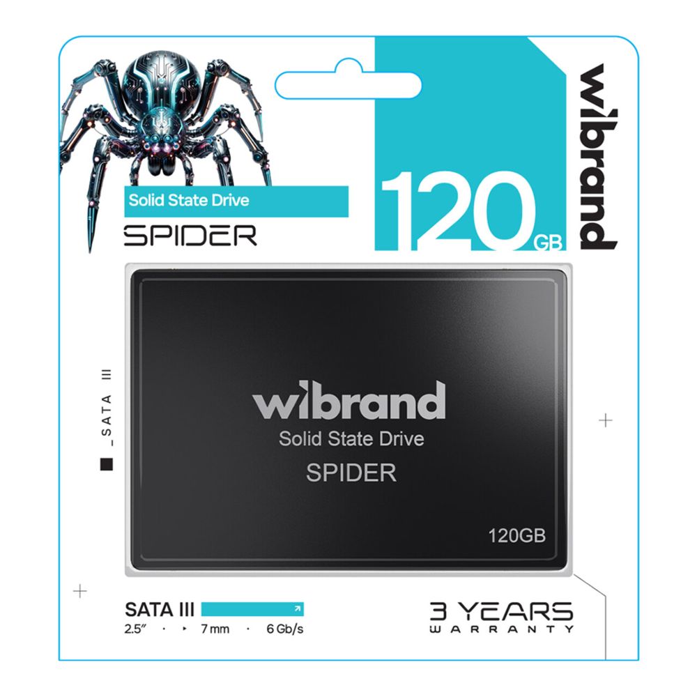 Купить SSD ДИСК WIBRAND SPIDER 120GB 2.5" 7MM SATAIII STANDARD