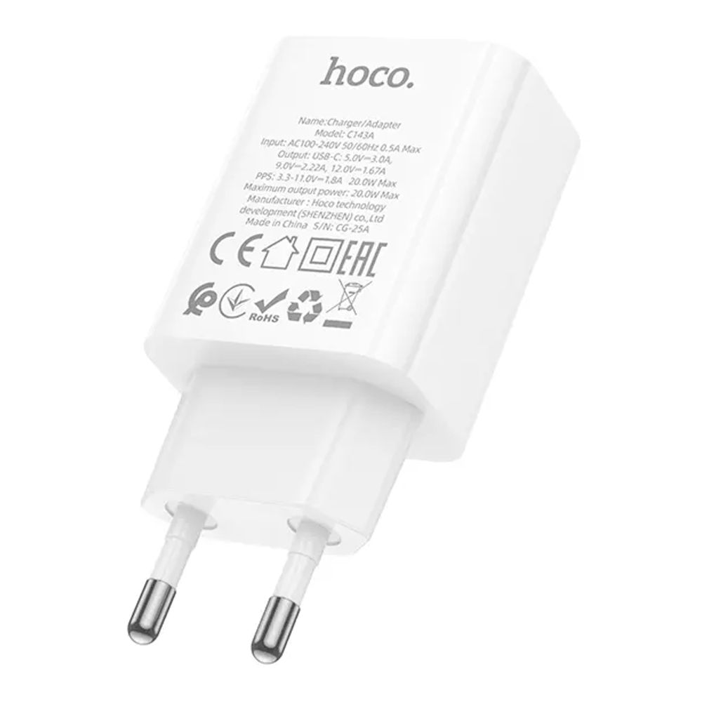 Купить СЕТЕВОЕ ЗАРЯДНОЕ УСТРОЙСТВО HOCO C143A 1USB-C PD/QC 20W_4