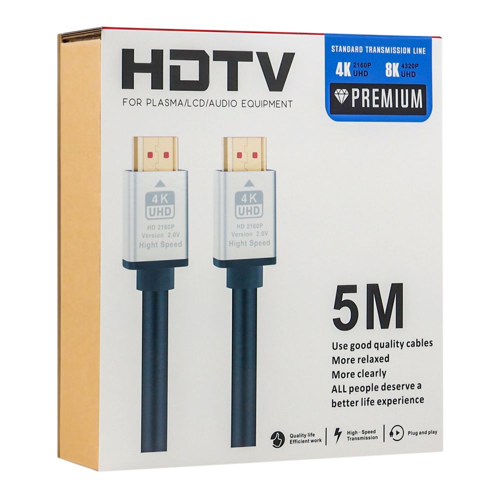 Купить CABLE HDMI- HDMI 2.0V 5M 4K PREMIUM_1