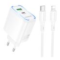 Купить СЕТЕВОЕ ЗАРЯДНОЕ УСТРОЙСТВО BOROFONE BA89A 1USB-C/1USB PD/QC 30W+TYPE-C TO LIGHTNING