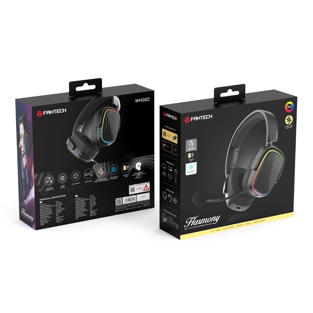 Купить ИГРОВЫЕ НАУШНИКИ FANTECH WHG02 HARMONY, 3 MODES (WIRED, BT, 2.4GHZ)_1