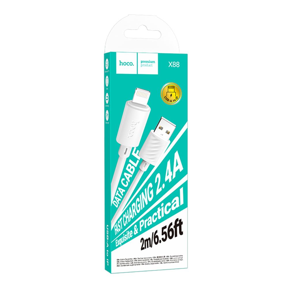 Купить USB HOCO X88 GRATIFIED LIGHTNING 2.4A 2M_1