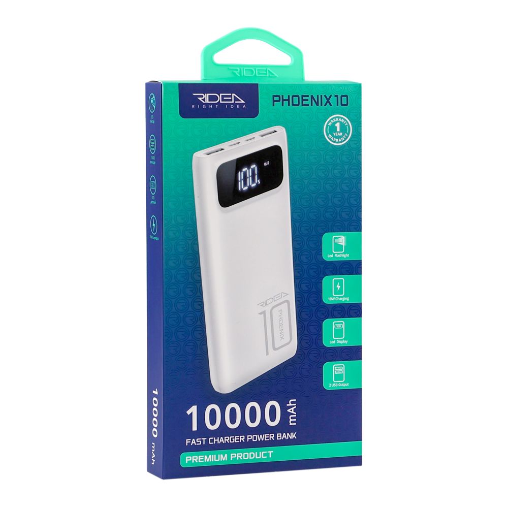 Купить POWER BANK RIDEA RP-D10L PHOENIX10 10W DIGITAL DISPLAY + LAMP 10000 MAH_1