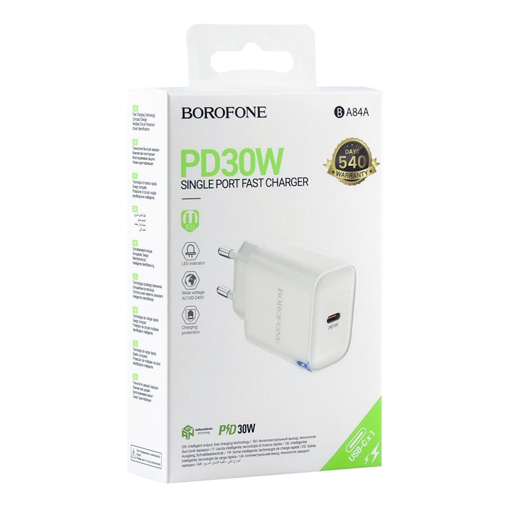 Купить СЕТЕВОЕ ЗАРЯДНОЕ УСТРОЙСТВО BOROFONE BA84A 1USB-C PD/QC 30W_1