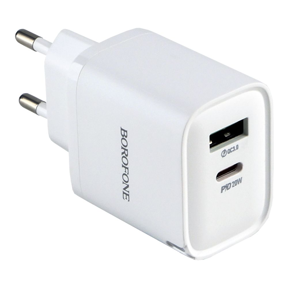 Купить СЕТЕВОЕ ЗАРЯДНОЕ УСТРОЙСТВО BOROFONE BA83A 1USB-C/1USB PD/QC 20W+TYPE-C TO TYPE-C_4