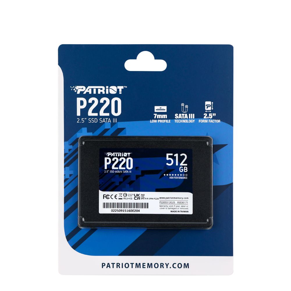 Купить SSD ДИСК PATRIOT P220 512GB 2.5" 7MM SATAIII (P220S512G25)