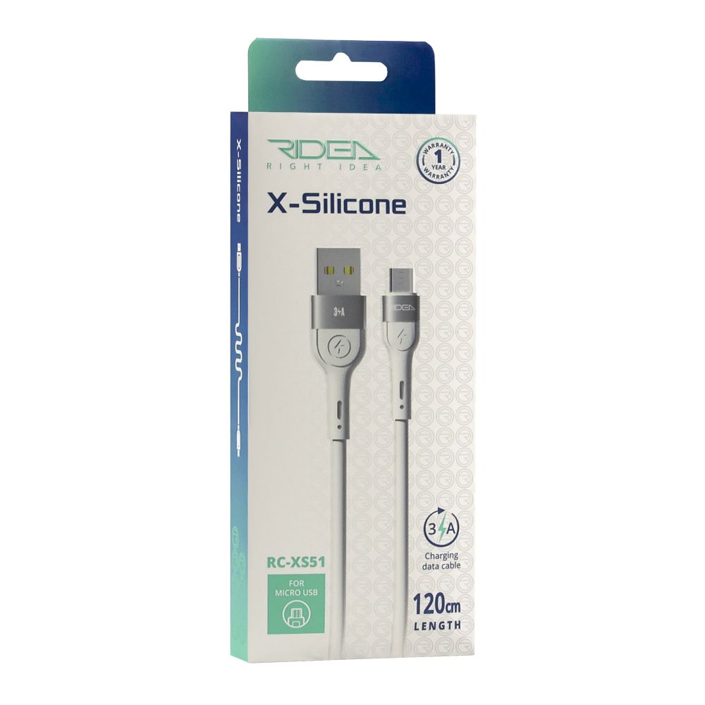 Купить USB RIDEA RC-XS51 X-SILICONE MICROUSB 3A 1.2M_1