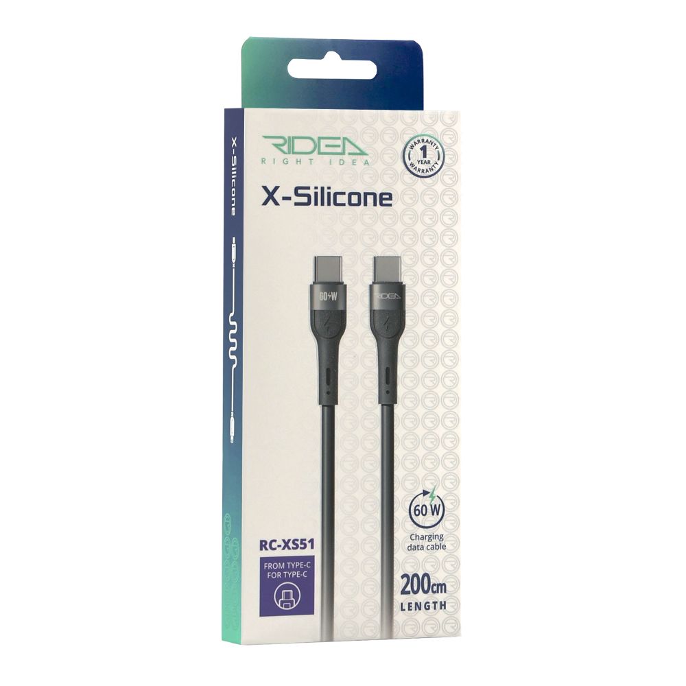 Купить USB RIDEA RC-XS51 X-SILICONE TYPE-C TO TYPE-C 60W 2M_1
