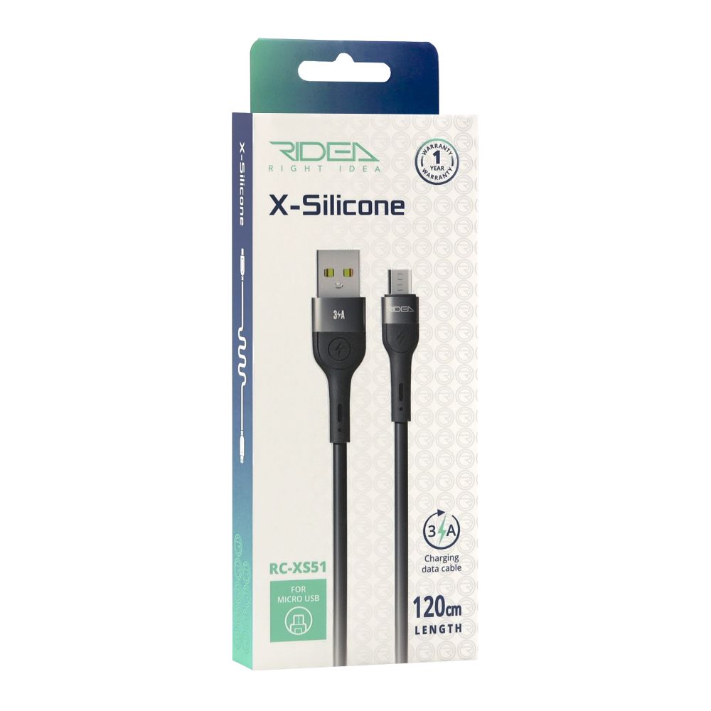 Купить USB RIDEA RC-XS51 X-SILICONE MICROUSB 3A 1.2M_2