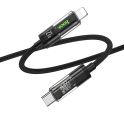 Купить USB HOCO U116 TRANSPARENT PD27W LED INDICATOR TYPE-C TO LIGHTNING 1.2M_3