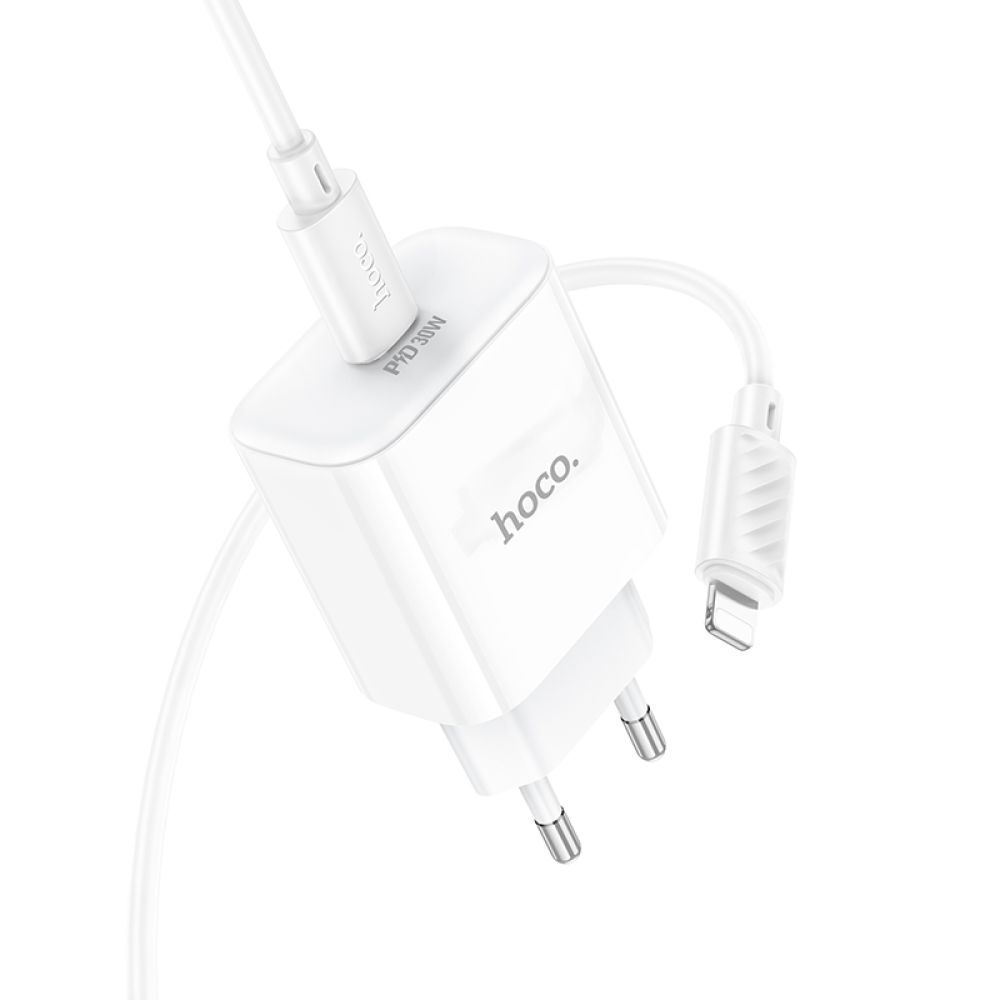 Купить СЕТЕВОЕ ЗАРЯДНОЕ УСТРОЙСТВО HOCO C76A PRO 1USB-C PD/QC 30W+TYPE-C TO LIGHTNING_3